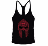 2018 Men Tank Tops Spartan Print Bodybuilding Tank Top Fitness Men Vest Brand Sleeveless Shirts O-Neck Tank Top men workout Vest