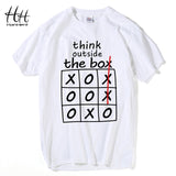 HanHent think outside the box T-shirts Creative Cotton Summer Mens Tee Shirts Bodybuilding 2018 Streetwear Funny T shirts Boys