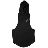 Bodybuilding Stringer Tank Top with hooded Mens Gyms Clothing Fitness Mens Sleeveless Vests Cotton Singlets Muscle Tankops