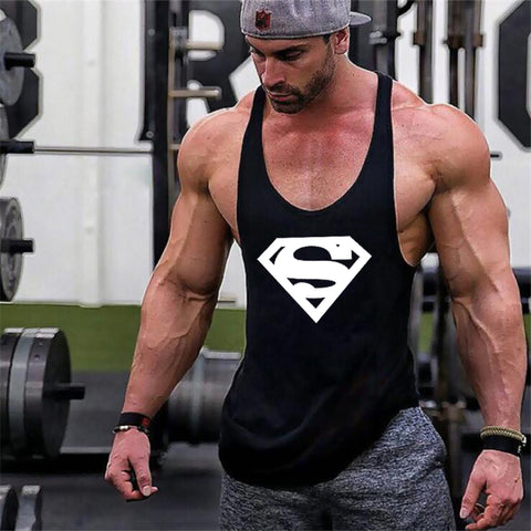 New Arrivals Bodybuilding stringer tank top Superman Gyms sleeveless t shirt men Fitness Vest Singlet sportswear workout tanktop