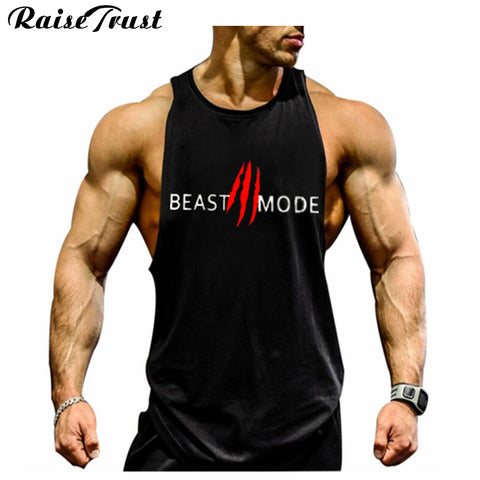 New 2018 fashion cotton  sleeveless shirts tank top men Fitness shirt mens singlet  Bodybuilding Plus size gymvest fitness men