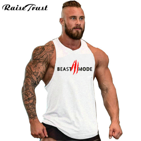 New 2018 fashion cotton  sleeveless shirts tank top men Fitness shirt mens singlet  Bodybuilding Plus size gymvest fitness men