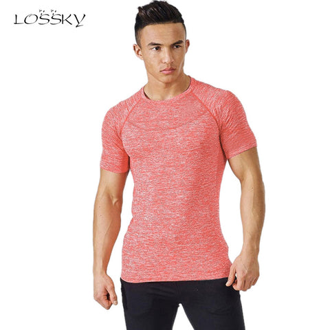 2018 Summer Men T Shirt Bodybuilding Fitness Singlets Shirts Clothes Blue O-Neck Short Sleeve Streetwear T-shirt Tops Hip Hop