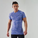 2018 Summer Men T Shirt Bodybuilding Fitness Singlets Shirts Clothes Blue O-Neck Short Sleeve Streetwear T-shirt Tops Hip Hop
